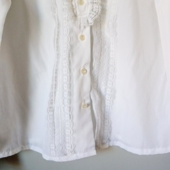 Vintage RARE Lady Holiday Silk Shirt with Ruffles - Picture 4 of 7